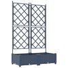 vidaXL Garten-Pflanzgef&auml;&szlig; 2 pcs Grau 80 x 40 x 125,5 cm Kunststoff