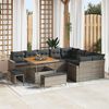 vidaXL Gartensofa-set mit Kissen 13 pcs Grau Poly-Rattan