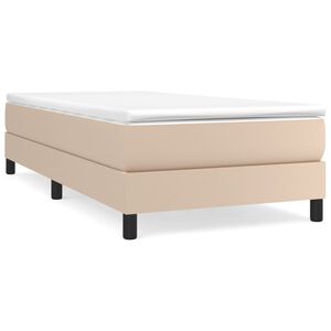 vidaXL Boxspringbett mit Matratze Cappuccino-Braun 90x190cm Kunstleder