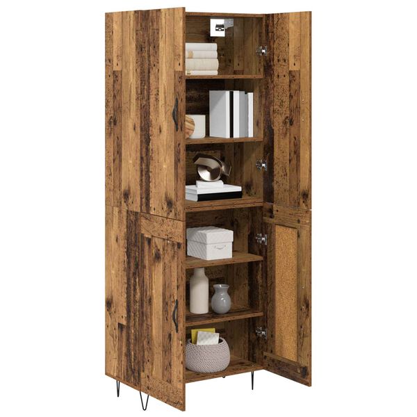 vidaXL Highboard 2 pcs Altholz Holzwerkstoff