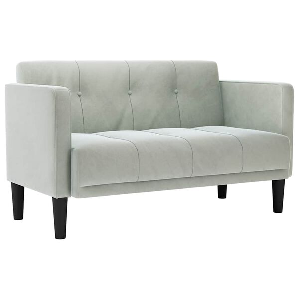 vidaXL Zweisitzer-Sofa Hellgrau 111 cm Samt