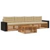 vidaXL Outdoor-Sofagarnitur 5 Stk. Natur und Beige Massivholz Akazie