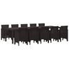 vidaXL Garten Essgruppe 11 Stk. Braun Rattan