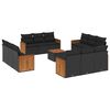 vidaXL 13-tlg. Garten-Sofagarnitur mit Kissen Schwarz Poly Rattan