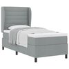 vidaXL Boxspringbett mit Matratze Hellgrau 80 x 200 cm Stoff