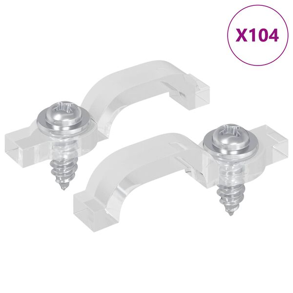 vidaXL LED Streifen Clips 2 pcs Transparent 23,8 x 7,3 x 4,3 mm