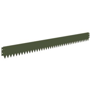 vidaXL Raseneinfassung 20 pcs 103 x 10 cm Stahl Olivgr&uuml;n