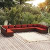 vidaXL 10-tlg. Garten-Lounge-Set mit Kissen Poly Rattan Braun