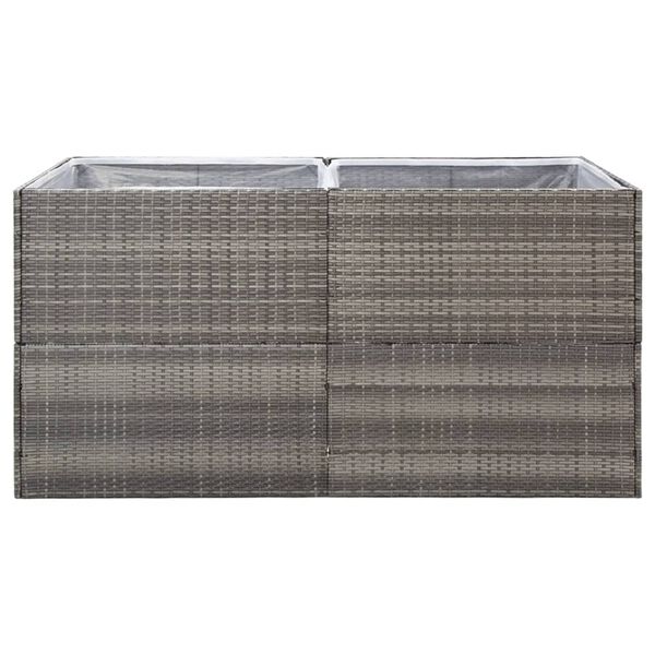 vidaXL Pflanzkübel Grau 157x80x80 cm Poly Rattan