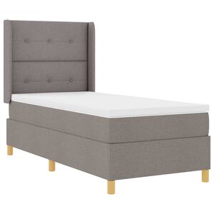 vidaXL Boxspringbett mit Matratze Taupe 140 x 200 cm Stoff