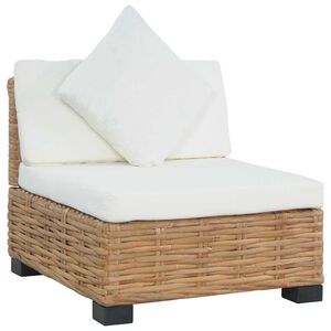 vidaXL Sofa ohne Armlehnen mit Kissen Nat&uuml;rliches Rattan