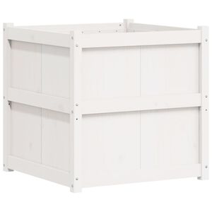 vidaXL Pflanzk&uuml;bel Wei&szlig; 70x70x70 cm Massivholz Kiefer