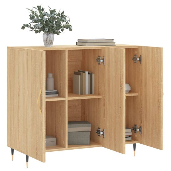 vidaXL Sideboard Sonoma-Eiche 90x34x80 cm Holzwerkstoff