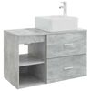 vidaXL Badezimmerm&ouml;bel-Set 2 pcs Betongrau Holzwerkstoff