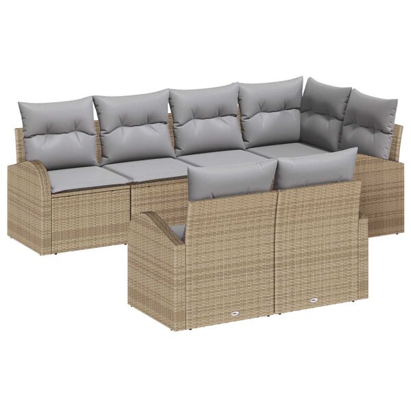 vidaXL Gartensofa-set Beige Poly-Rattan
