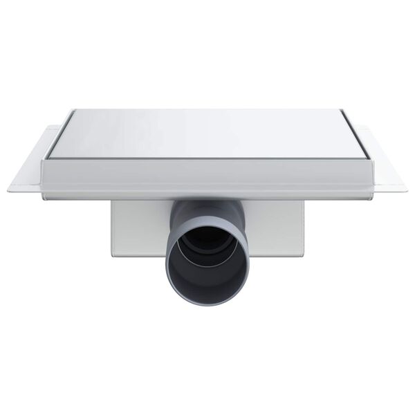 vidaXL 2 in 1 Duschabfluss Silber 20 x 20 cm Edelstahl 304