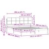 vidaXL Bettgestell mit gepolstertem Kopfteil Hellgrau 200 x 200 cm