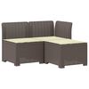 vidaXL 3-Sitzer Garten Sofa mit Kissen Rattan-Look PP Hellgrau