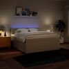 vidaXL Boxspringbett mit Matratze Creme 180x200 cm Stoff