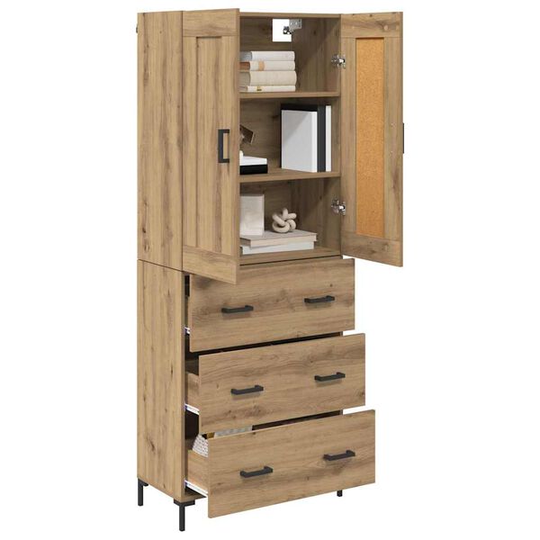 vidaXL Highboard mit Schubladen 2 pcs Artisan-Eiche Holzwerkstoff