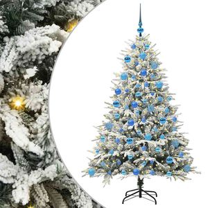 vidaXL K&uuml;nstlicher vorbeleuchteter Weihnachtsbaum mit Kugelset Gr&uuml;n