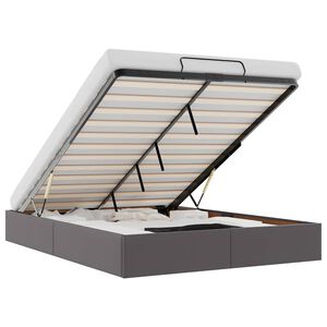 vidaXL Ottoman-Bett ohne Matratze Grau 140x200 cm Kunstleder