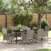 vidaXL Garten Essgruppe mit Kissen 7 pcs Grau Poly-Rattan