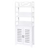 vidaXL Badezimmerschrank Albuquerque Holz Wei&szlig; 46x24x117,5 cm