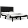 vidaXL Massivholzbett Schwarz Kiefer 150x200 cm