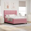 vidaXL LED Boxspringbett mit Matratze Argyle Rosa 160 x 200 cm Samt