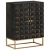 vidaXL Sideboard Schwarz 55x34x75 cm Massivholz Mango und Eisen