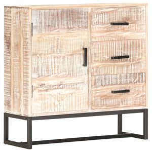 vidaXL Sideboard Wei&szlig; 73&times;30&times;75 cm Massivholz Akazie