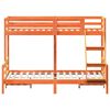vidaXL Etagenbett 80x200/140x200 cm Wachsbraun Massivholz Kiefer