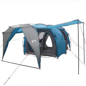 vidaXL Tunnelzelt 4 Personen Blau 185T Polyester mit PU-Beschichtung
