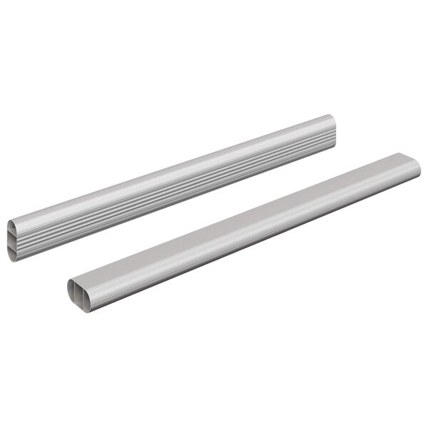 vidaXL Kleiderstange 2 pcs Silber 764 x 15 x 29 mm Aluminiumlegierung