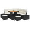 vidaXL Garten-Sofa-Set mit Kissen 8 pcs Schwarz Poly Rattan