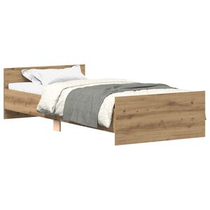 vidaXL Bettgestell ohne Matratze Artisan-Eiche 90x200cm Holzwerkstoff