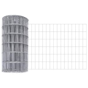 vidaXL Eurozaun Silber 0,8 x 25 m Feuerverzinktes Eisen