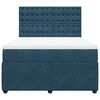 vidaXL Boxspringbett mit Matratze Blau 140x190 cm Samt