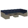 vidaXL Gartensofa-set mit Speicher Grau und Marineblau Poly-Rattan
