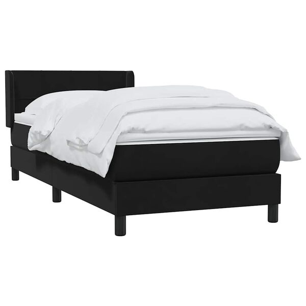 vidaXL Boxspringbett mit Matratze Schwarz 100x210 cm Samt