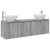 vidaXL Badezimmerschrank-Set 3 stk. Grau Sonoma 49,5 x 44,5 x 65 cm