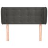 vidaXL Kopfteil mit Ohren Dunkelgrau 93x23x78/88 cm Samt