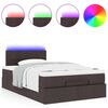 vidaXL Ottoman-Bett mit Matratze & LEDs Dunkelbraun 120x190 cm Stoff