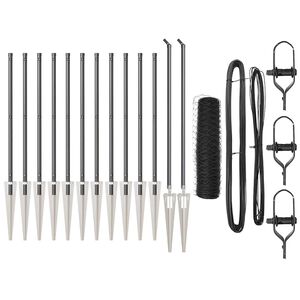 vidaXL Zaunpfosten Grau 25 x 0,4 m (36 mm Maschen) Stahl und PVC