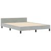 vidaXL Boxspringbett mit Kopfteil Hellgrau 160 x 200 cm Samt