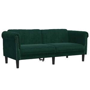 vidaXL Sofa 2-Sitzer Dunkelgr&uuml;n Samt