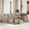 vidaXL Garten-Sofa-Set mit Kissen mit Kissen 9 pcs Beige und Hellgrau