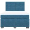 vidaXL Boxspringbett mit Matratze Blau 140x200 cm Samt