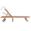vidaXL Sonnenliege Klappbar mit Rädern Teak Massivholz und Textilene